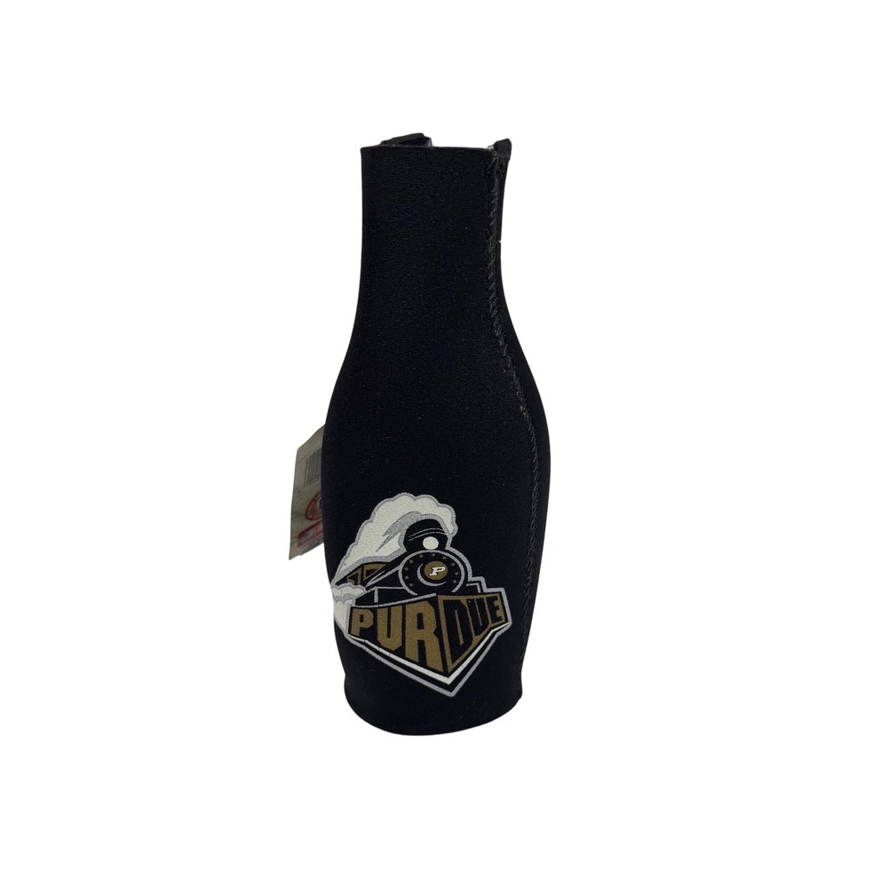 Purdue Boilermakers Neoprene‎ Bottle Coolie Zippered Insulator Kolder Black NWT